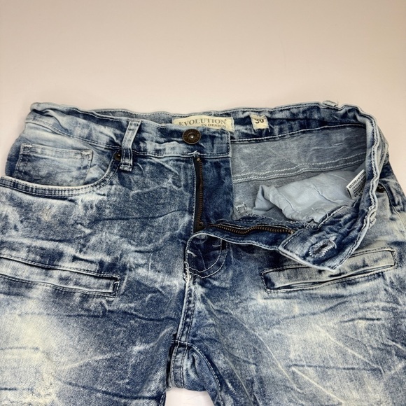 Evolution In Design Jeans Mens 30 Dark Blue Denim Acid Wash Men YTK 90’s - Picture 10 of 13